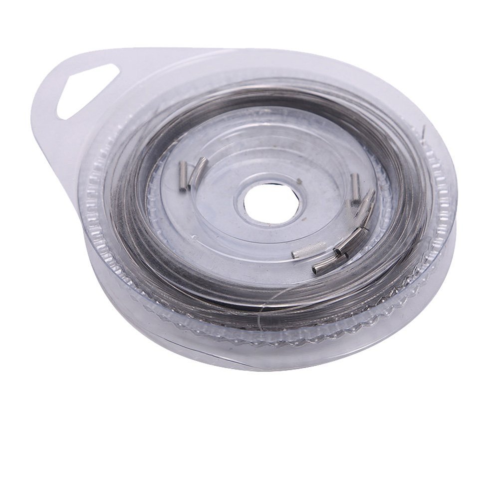 10m 7 Strands Fishing Steel Wire Covered with Plastic for Big Mouth Fish Stainless Steel + Plastic (40 lbs)