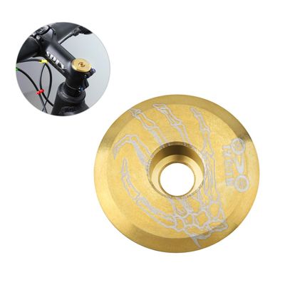 KOMBIUDA Bowl Cover Titanium Alloy Headset for Mountain and Road Lightweight and Gold Fork Handle Stem Cover Pattern
