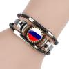 ZENRUIMING European national flag leather bracelet, Time Gem leather bracelet, Sports event fan cheer bracelet (Russia, Russia, One size, Flag color) view 3