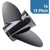 MARKGOO Propeller 14x13 Pitch RH 15 Spline Tooth with Flo-Torq II Hub Kit for Mercury Black Max Outboard 40 50 60 70 75 80 90 100 115 125 140 HP Boat Motor Engine Parts Aluminum Prop 48-77340A45 view 2
