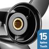 MARKGOO Propeller 14x13 Pitch RH 15 Spline Tooth with Flo-Torq II Hub Kit for Mercury Black Max Outboard 40 50 60 70 75 80 90 100 115 125 140 HP Boat Motor Engine Parts Aluminum Prop 48-77340A45 view 3
