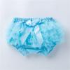 Baby Girl Summer Clothes Cute Ruffle Bow Knot loomers Shorts Tulle Tutu Skirt Newborn Cotton (Blue, 6-12 Months) view 2