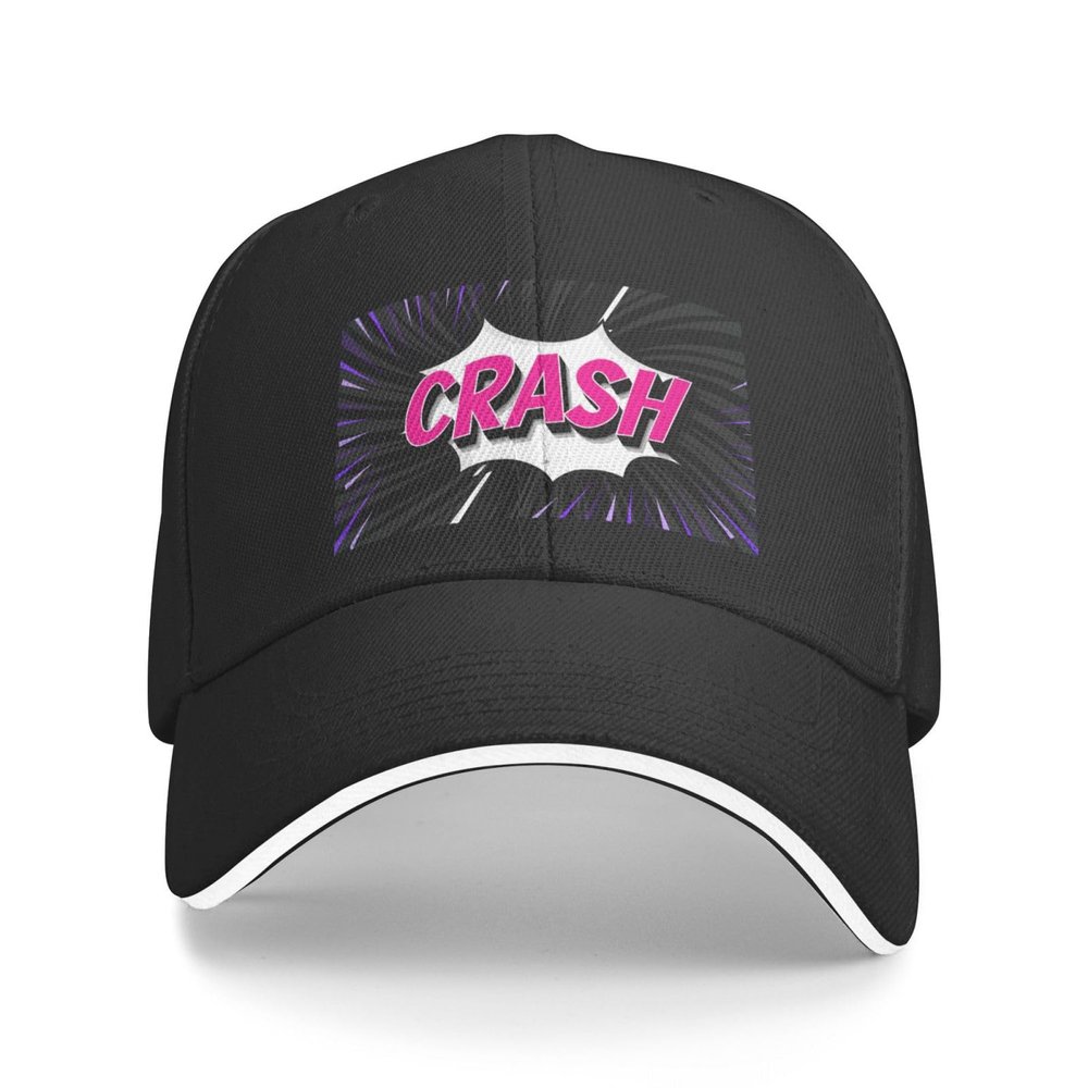 Crash Baseball Cap Sandwich Brim Hats for Men Women Adjustable Caps Black