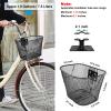 Mkuero Knee Scooter Basket with Cargo Net and Cover, Metal Bicycle Basket for Jetson Products Bolt, Bolt Pro, LX10, Axle, Bolt Up, Knee Scooter and Electric Bicycle, Small, Black view 2