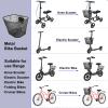 Mkuero Knee Scooter Basket with Cargo Net and Cover, Metal Bicycle Basket for Jetson Products Bolt, Bolt Pro, LX10, Axle, Bolt Up, Knee Scooter and Electric Bicycle, Small, Black view 3