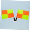 Outanaya Flags for Soccer 2pcs Handheld Signal Flags Bright Fluorescent Yellow Waterproof Sturdy for Match for Hand Signal and Waving view 2