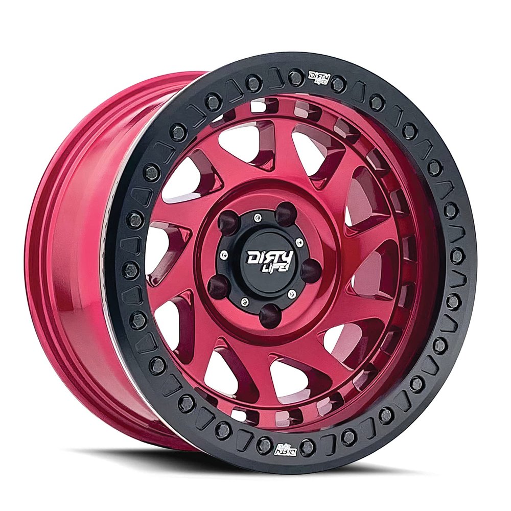 DIRTY LIFE ENIGMA RACE 9313 GLOSS CRIMSON CANDY RED 17X9 6-135 -38MM 87.1MM (1) Wheel