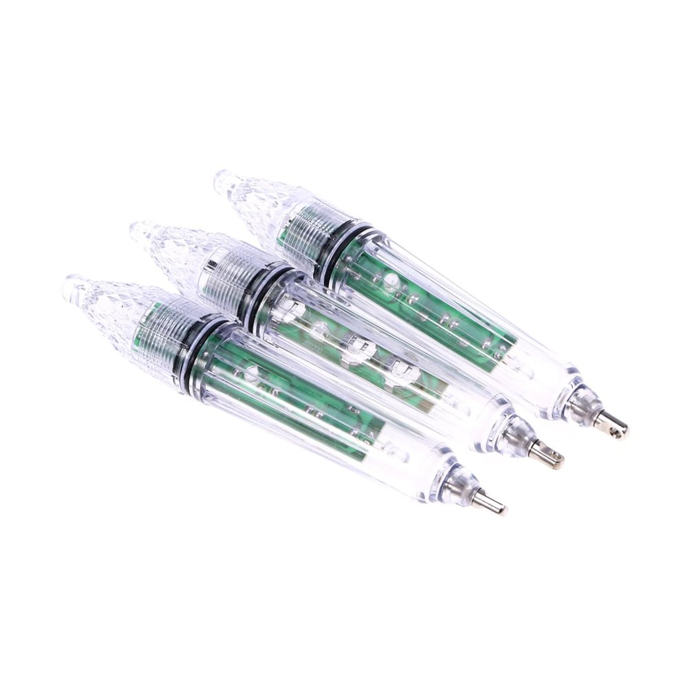 Outanaya 3pcs Fishing Pole Light Fish Lamp Submersible Led Fish Lure Lights for Anglers
