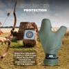 Hunt & Seek Thick Cow Leather Archery Hand Guard Protector Bow Glove for Traditional Long Recurve & Compound Bow (Green, Medium, Right) view 4