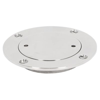 Alomejor 316 Stainless Steel Deck Plate Round Design High Hardness, Large Round Plate, Inspection Port for Marine Yacht (4 Inch)