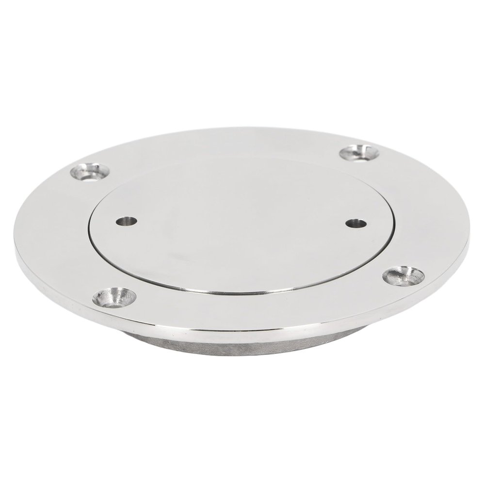 Alomejor 316 Stainless Steel Deck Plate Round Design High Hardness, Large Round Plate, Inspection Port for Marine Yacht (5 Inch)