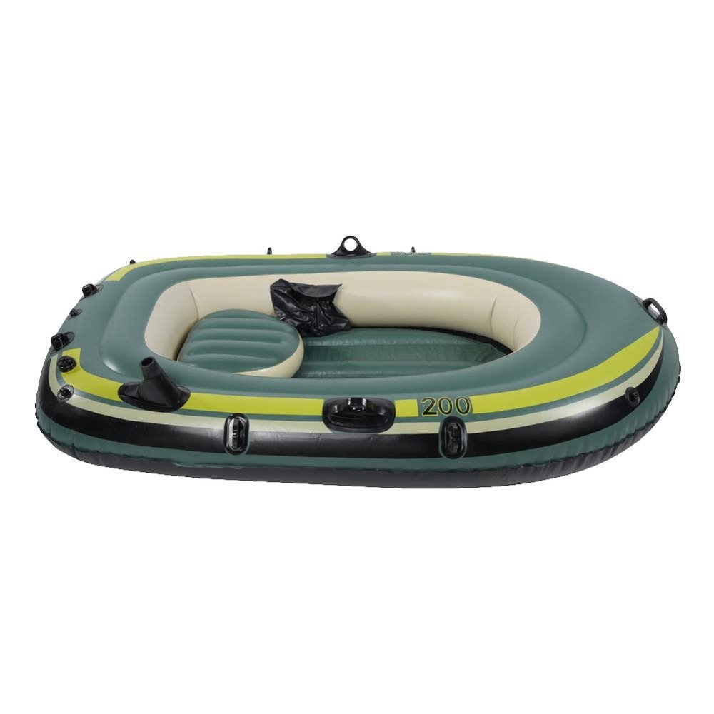 NOENNULL Inflatable Boat 45x33x16 Green PVC Inflatable Two Person Rowing Boat Fishing Drifting Diving Tool