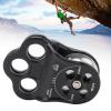 Alomejor climbing pulley, double bearing design rock pulley 3-hole hanging points for professional climbers outdoor rescue mountaineering adventures view 4