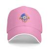 Hand Tear Flag of Minnesota Baseball Cap Sandwich Brim Hats for Men Women Adjustable Caps Pink view 1