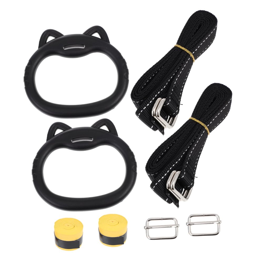 BESPORTBLE Boy Girl's Fitness Pull-up Rings Durable Indoor Exercise Equipment for Boy Girl Rings with Hand Tape and Strap for Strength Training and Home Gym Activities
