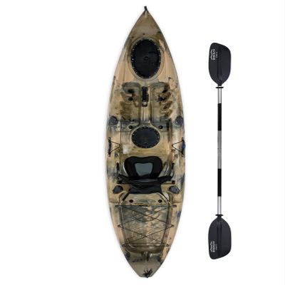 Brooklyn 11.0 Single Sit-On-Top Kayak with Paddle & Padded Seat by BKC  Stable Fishing & Recreation Kayak, 420 lb Capacity, Dry Storage Hatches, Lightweight 58 lb Design (Camo)