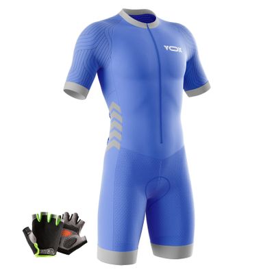 VOXCAUTQ Men's Cycling Skinsuit,Triathlon Suit Men,Trisuit for Swimming, Cycling, Running, Duathlon (Typ-11,4XL)