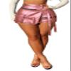 lovecarnation Women's Metallic Sexy Cargo Shorts Elastic High Waist Stretch Hotpants Rave Pants Party Clubwear G0659 Rose Gold M view 2