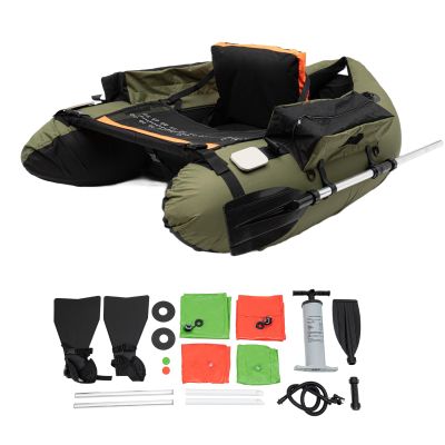 Inflatable Fishing Boat with Fish Ruler, Manual Air Pump and Storage BagFloat Tubes for Fishing with Adjustable Shoulder Strap286.6 LBS Load Capacity,Adjustable Backrest Angle (90-180)