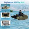 Inflatable Fishing Boat with Fish Ruler, Manual Air Pump and Storage BagFloat Tubes for Fishing with Adjustable Shoulder Strap286.6 LBS Load Capacity,Adjustable Backrest Angle (90-180) view 4