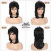 Adequate Mullet Wigs for Women,Joe Dirt,Emo Wig,80s 90s Costumes Fancy Party Accessory Cosplay Wig,Halloween Man x (Black) view 4