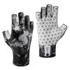 BASSDASH 3/4 Finger UPF 50+ Sun Gloves Breathable Anti-Slip Silicone Palm for Men Women Fishing Fingerless Cycling Running view 1