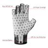 BASSDASH 3/4 Finger UPF 50+ Sun Gloves Breathable Anti-Slip Silicone Palm for Men Women Fishing Fingerless Cycling Running view 2