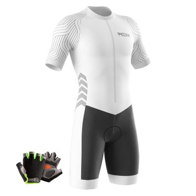 VOXCAUTQ Men's Cycling Skinsuit,Triathlon Suit Men,Trisuit for Swimming, Cycling, Running, Duathlon (Typ-2,XS)