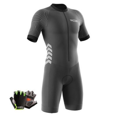 VOXCAUTQ Men's Cycling Skinsuit,Triathlon Suit Men,Trisuit for Swimming, Cycling, Running, Duathlon (Typ-1,S)