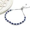 Tobestu Platinum Plated Adjustable Pull String Tennis Bracelet  Blue and White Cubic Zirconia Elegant Sparkle Jewelry YA4375 view 4