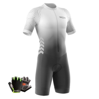 VOXCAUTQ Men's Cycling Skinsuit,Triathlon Suit Men,Trisuit for Swimming, Cycling, Running, Duathlon (Typ-3,XS)