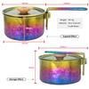 TiTo Titanium Camping Pot Lunch Box with Lid & Folding Handle Ultralight Portable Outdoor Heated Bowl for Hiking Backpacking Picnic Travel Adventure Cookware Bento Box (Gold Colorful) view 2