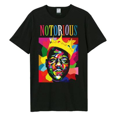 Amplified Unisex Adult Geo Crown Notorious Big T-Shirt (M) (Black), Medium