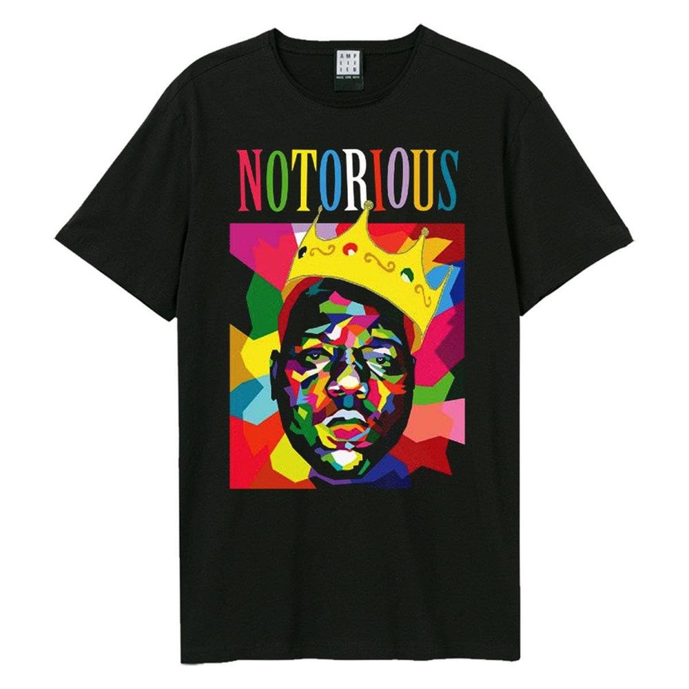 Amplified Unisex Adult Geo Crown Notorious Big T-Shirt (M) (Black), Medium