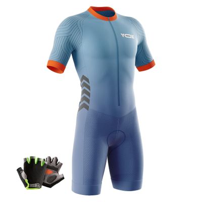 VOXCAUTQ Men's Cycling Skinsuit,Triathlon Suit Men,Trisuit for Swimming, Cycling, Running, Duathlon (Typ-7,4XL)