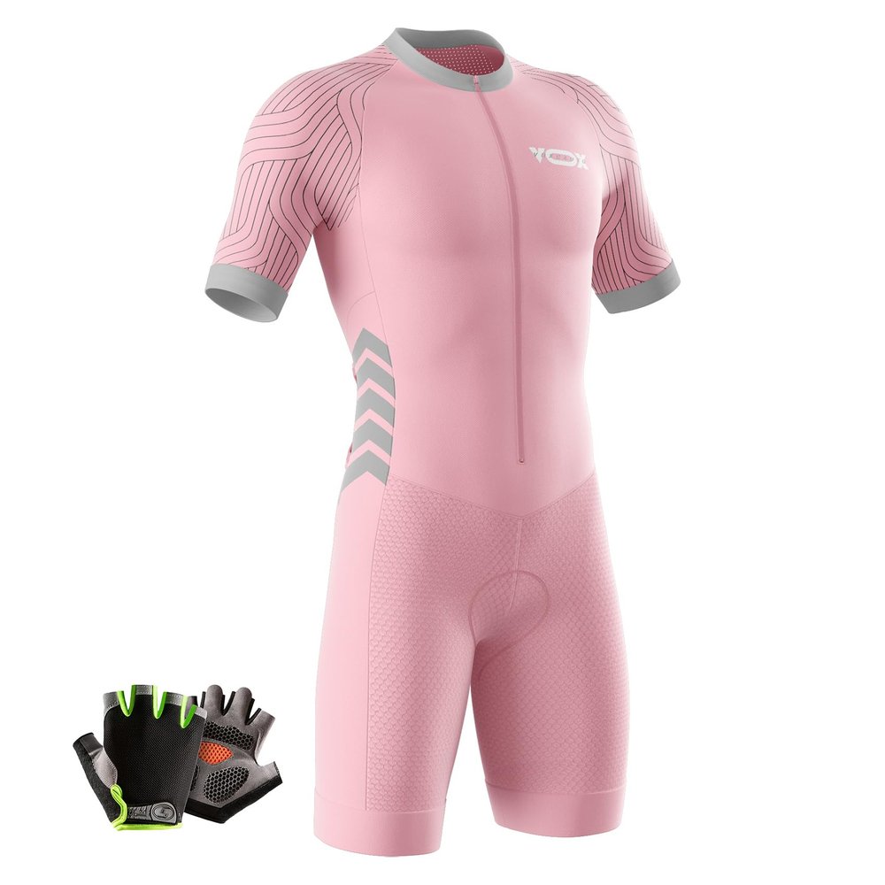 VOXCAUTQ Men's Cycling Skinsuit,Triathlon Suit Men,Trisuit for Swimming, Cycling, Running, Duathlon (Typ-12,XS)