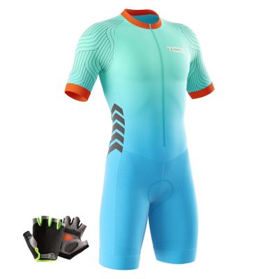 VOXCAUTQ Men's Cycling Skinsuit,Triathlon Suit Men,Trisuit for Swimming, Cycling, Running, Duathlon (Typ-9,XXS)