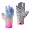 BASSDASH 3/4 Finger UPF 50+ Sun Gloves Breathable Anti-Slip Silicone Palm for Men Women Fishing Fingerless Cycling Running view 1