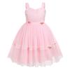 IDOPIP Baby Girls Lace Flower Tutu Dress Summer Sleeveless Backless Princess Birthday Party Dresses Toddler Little Girl First Communion Pageant Wedding Bowknot Tulle Sundress Pink 5-6 Years view 1