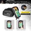 Bike Frame Tube Bag with Touchable Phone Holder - Bicycle Waterproof Two Sides Twins Handlebar Front Bag with Large Capacity Pouch Storage with Cell Phone Mount for Galaxy Phone and iPhone Below 7.2 view 2