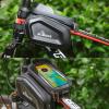 Bike Frame Tube Bag with Touchable Phone Holder - Bicycle Waterproof Two Sides Twins Handlebar Front Bag with Large Capacity Pouch Storage with Cell Phone Mount for Galaxy Phone and iPhone Below 7.2 view 3