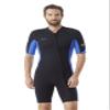 Hevto Shorty Wetsuits Men 2mm Neoprene Short Wet Suit Front Zip for Surfing Diving Kayaking Swimming Paddleboard (M1S-Blue, 4XL) view 2