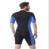 Hevto Shorty Wetsuits Men 2mm Neoprene Short Wet Suit Front Zip for Surfing Diving Kayaking Swimming Paddleboard (M1S-Blue, 4XL) view 3