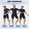 Hevto Shorty Wetsuits Men 2mm Neoprene Short Wet Suit Front Zip for Surfing Diving Kayaking Swimming Paddleboard (M1S-Blue, 4XL) view 4