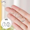 Silver Nose Hoops Rings Women: 316L Surgical Steel Double Hoop Nose Ring Clicker 20G Septum Rings Hinged CZ Cartilage Earrings Conch Helix Rook Lobe Tragus Daith Lip Hoops Body Piercing Jewelry 7mm view 2