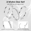 Silver Nose Hoops Rings Women: 316L Surgical Steel Double Hoop Nose Ring Clicker 20G Septum Rings Hinged CZ Cartilage Earrings Conch Helix Rook Lobe Tragus Daith Lip Hoops Body Piercing Jewelry 7mm view 4