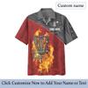 Generic Novelty Disc Golf Hawaii Shirt Personalized Red Fire Disc Golf Basket Button Down Shirt Flying disc Sport Hawaiian Shirt L view 2