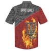 Generic Novelty Disc Golf Hawaii Shirt Personalized Red Fire Disc Golf Basket Button Down Shirt Flying disc Sport Hawaiian Shirt L view 3