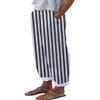 Akivide Women Casual Floral Print Linen Pant Summer Boho High Elastic Waist Straight Wide Leg Pant Loose Plus Size Beach Lounge Capri Tapered Trouser with Pocket view 1