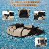 IOENC 53.5 * 41.5IN Outdoor Fishing Boat with Paddle, Flippers, 20IN Fish Ruler, Pump, Storage Pockets, Adjustable Straps, 286.6LBS Load Bearing Capacity Belly Boat for River Lake Bass Fly Fishing view 3